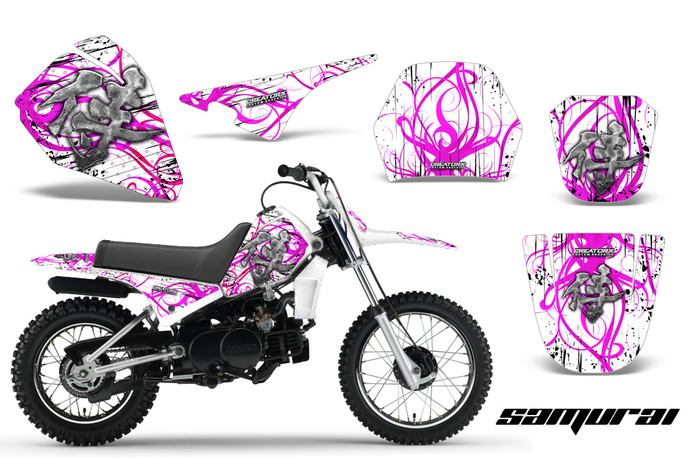 Yamaha PW80 Graphics Kit Samurai Pink White